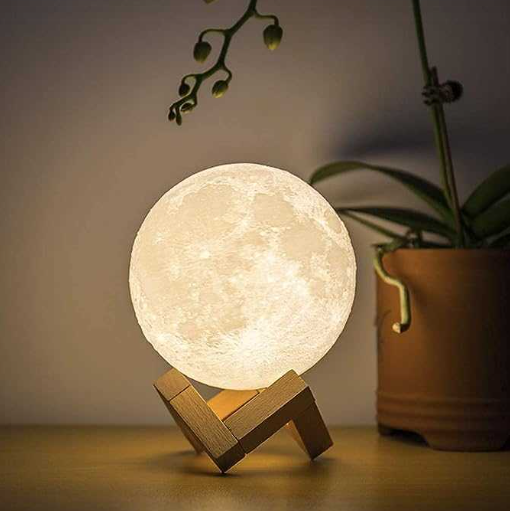 3D Moon Lamp 3 Colours 15 cm Changeable Sensor for Bedroom Touch Moonlight Lamp with Stand USB for Bedside